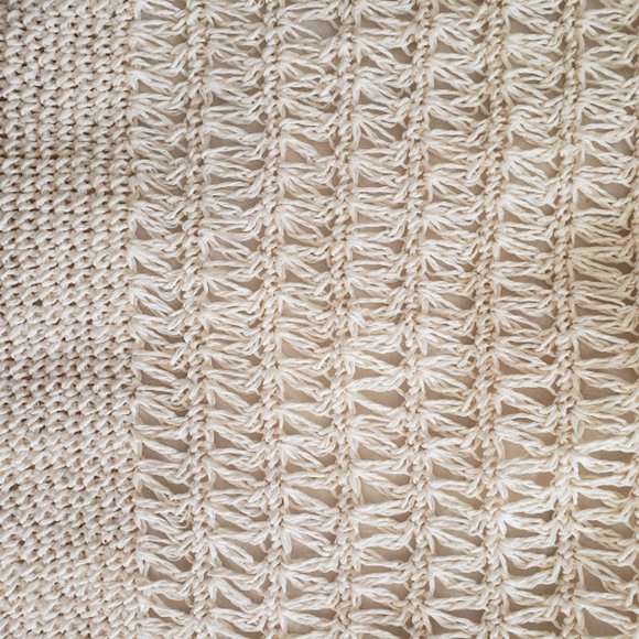 Crocheted NWOT HandBag Lined Cream Color - Picture 3 of 6